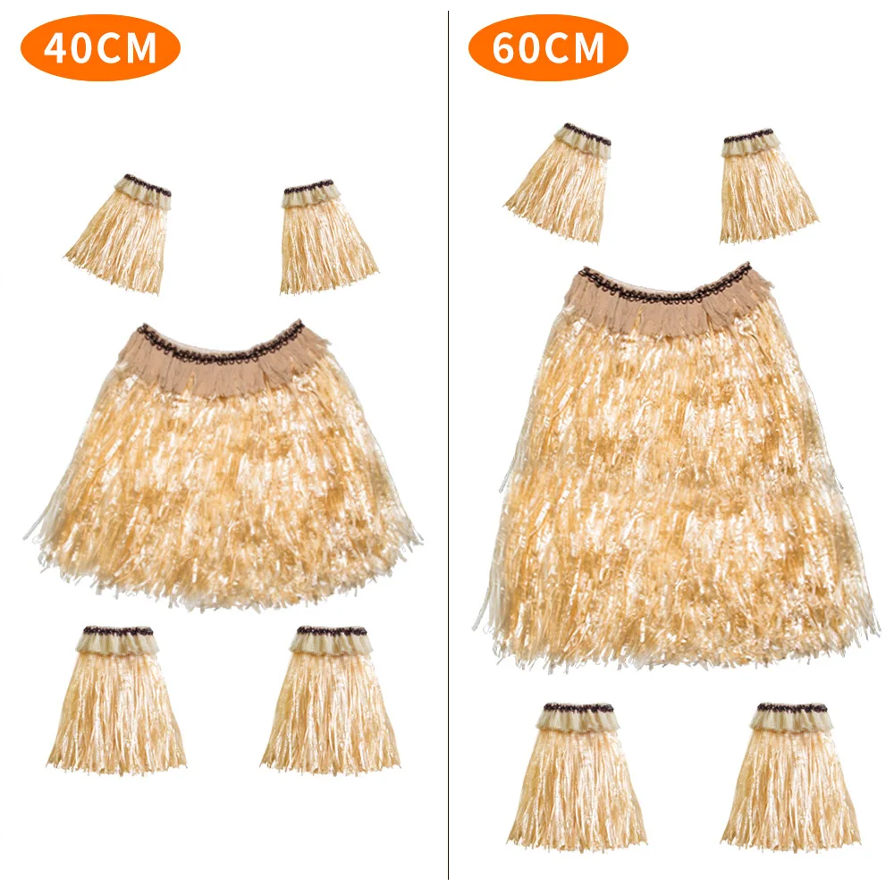 60cm/5PCS Height Plastic Fibers Women Grass Skirts Hula Skirt Hawaiian costumes Ladies Dress Up Festive & Party Supplies - view 3