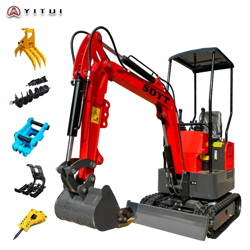 Mini escavatore personalizzato da 1,5 tonnellate con spedizione in fabbrica con mini escavatore cingolato con motore Kubota cabina Ce Epa Euro 5