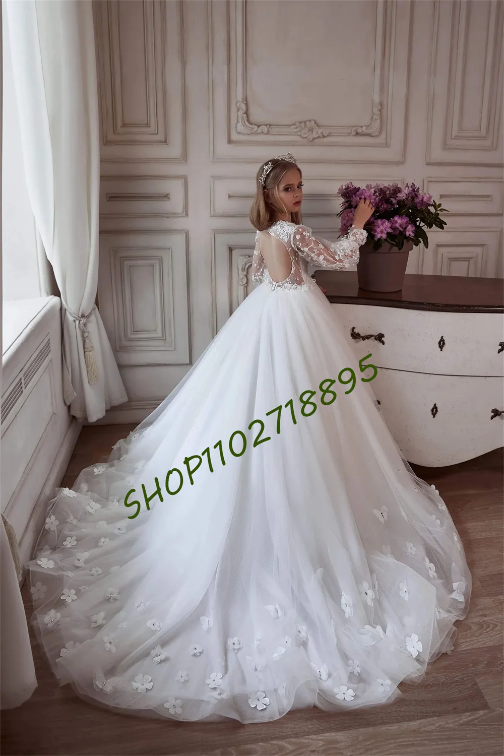 

Flower Girl Dress Wedding Halloween Easter Birthday Princess Dress Communion Party Prom Pageant Bridesmaid Wedding GownsA