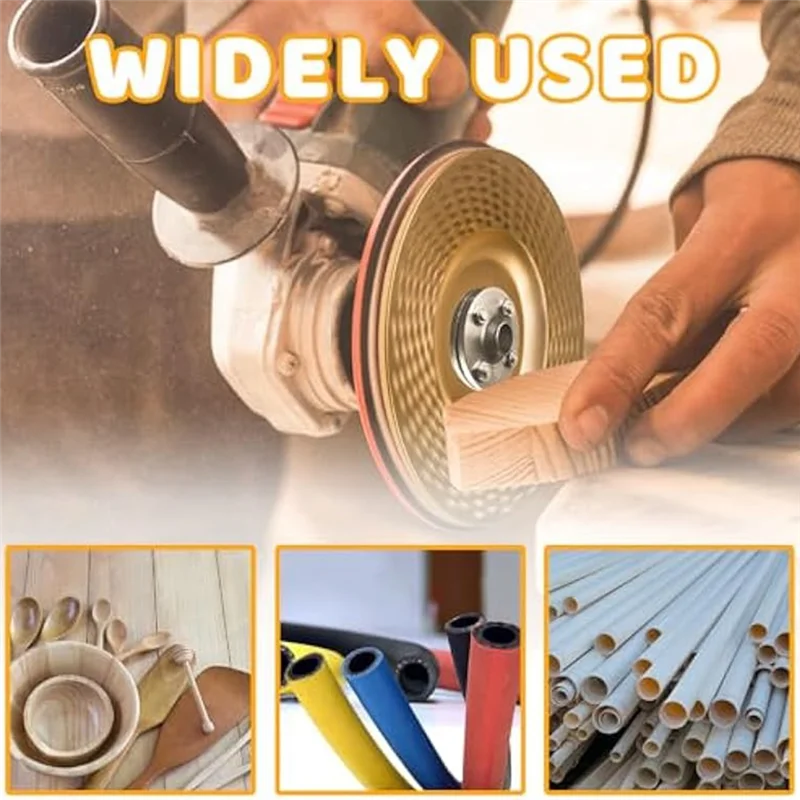 【Best Selling】4 Piece Angle Grinder Wood Carving Disc Set Gold Carbon Steel For 4In Or 4 1/2In Attachment, For Woodworking