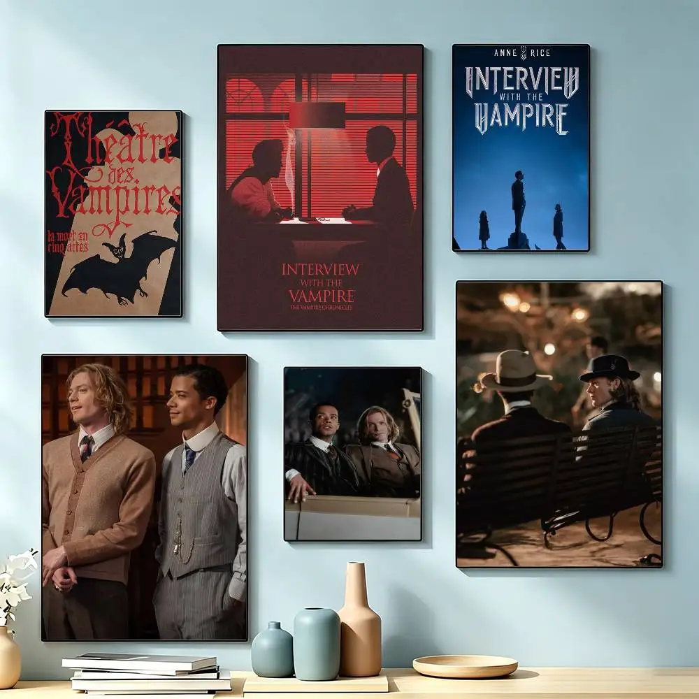 IWTV Interview with the Vampire  Poster Waterproof Wall Art Sticker For Bar Living Room Vintage Decor High Quality Print Gift