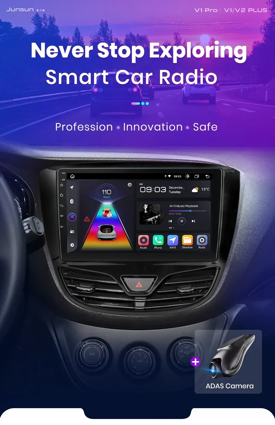 Junsun drahtlose carplay android auto radio für opel karl 2017 2018 2019 2020 auto intelligente systeme rds bt dsp 2 din autoradio – Detail 4