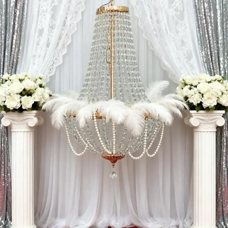 

4pcs Luxury European Decorative Iron Ferris Wheel Crystal Ceiling Pendant Frame for Wedding Hall Mall Shop Arch Display