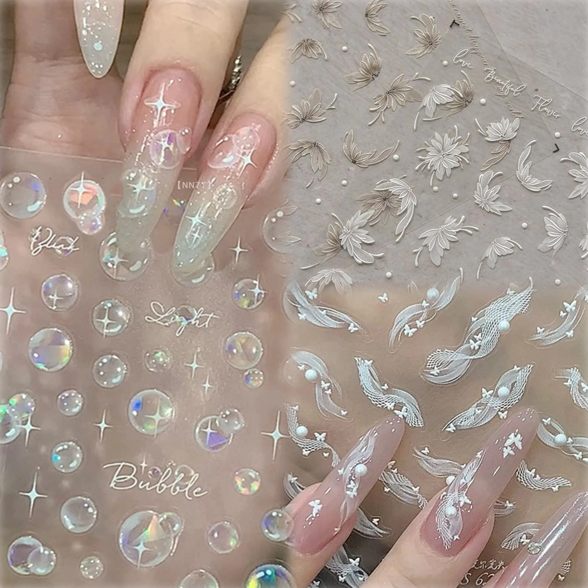 Dream Summer Shell Light Bubble Nail Sticker Love Mangxing Wszechstronna ulga Cienki i wytrzymały klej do paznokci