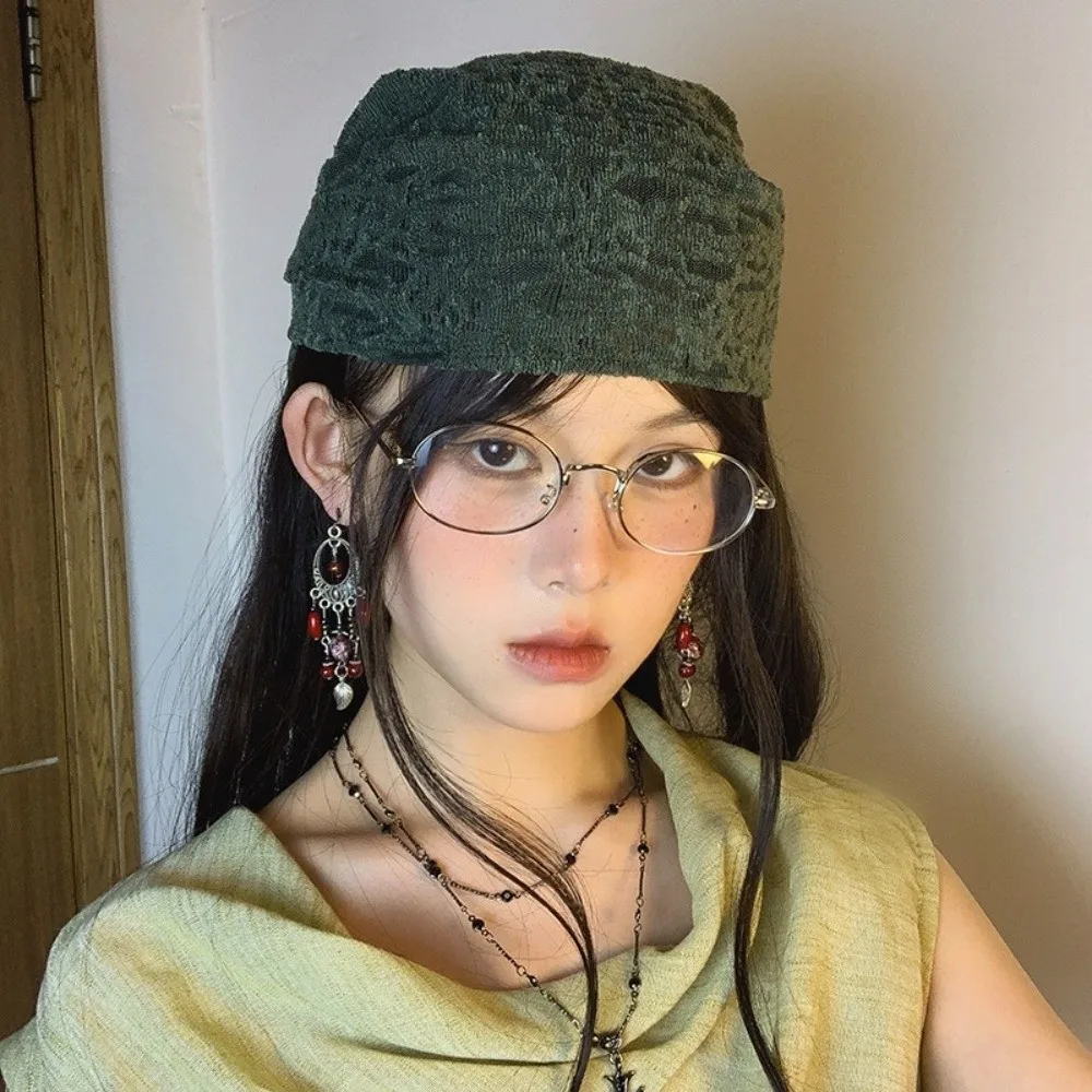 

Retro Vintage Beads Hair Scarf Thin Korean Lace Turban Sweet Y2k Triangular Bandana Spring/Summer