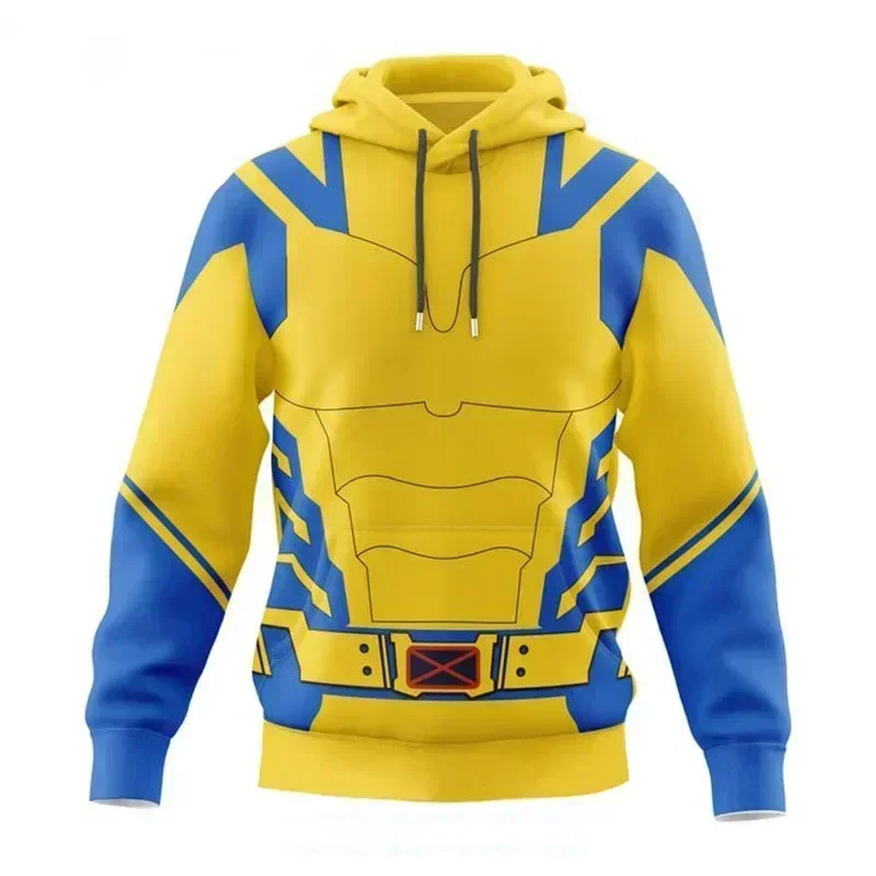 3D Print Halloween Carnival Pullover Deadpool Wolverine felpe con cappuccio per adulti supereroe Cosplay Costume felpa giacca con cerniera