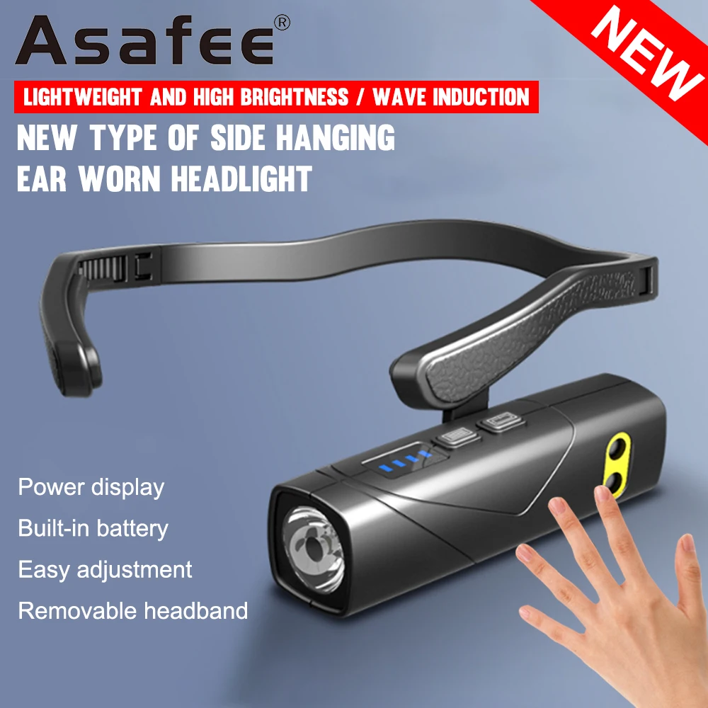 

Asafee T202S Induction Headlamp 20.5Hour Lightweight Headlight Portable Flashlight Waterproof Fishing Riding Running Light Torch