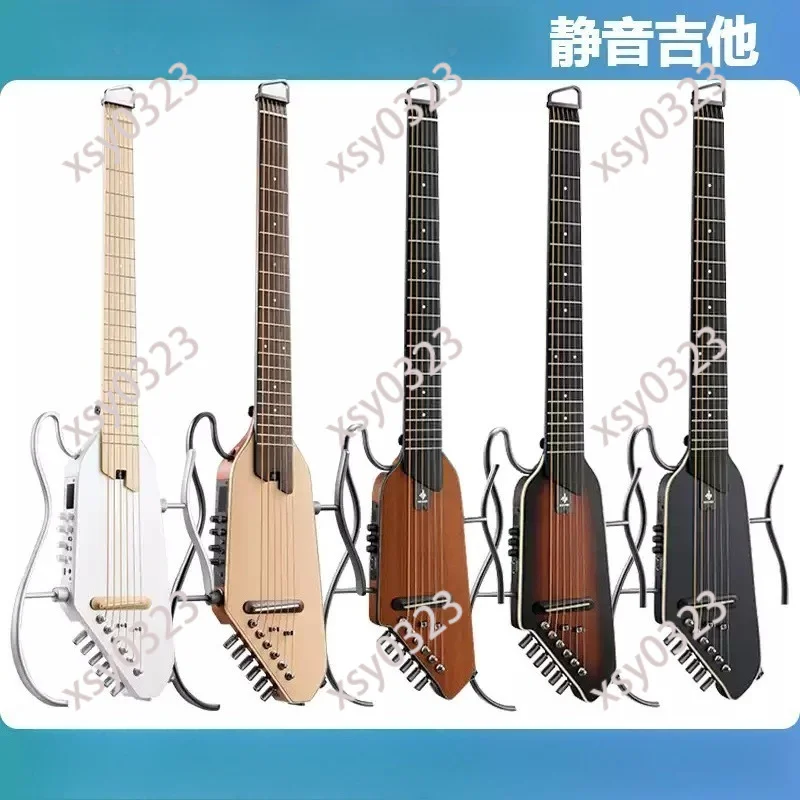 Portable Travel Silent Acoustic Electric Guitar Unique Design Folk Guitar for Beginner Learning Use