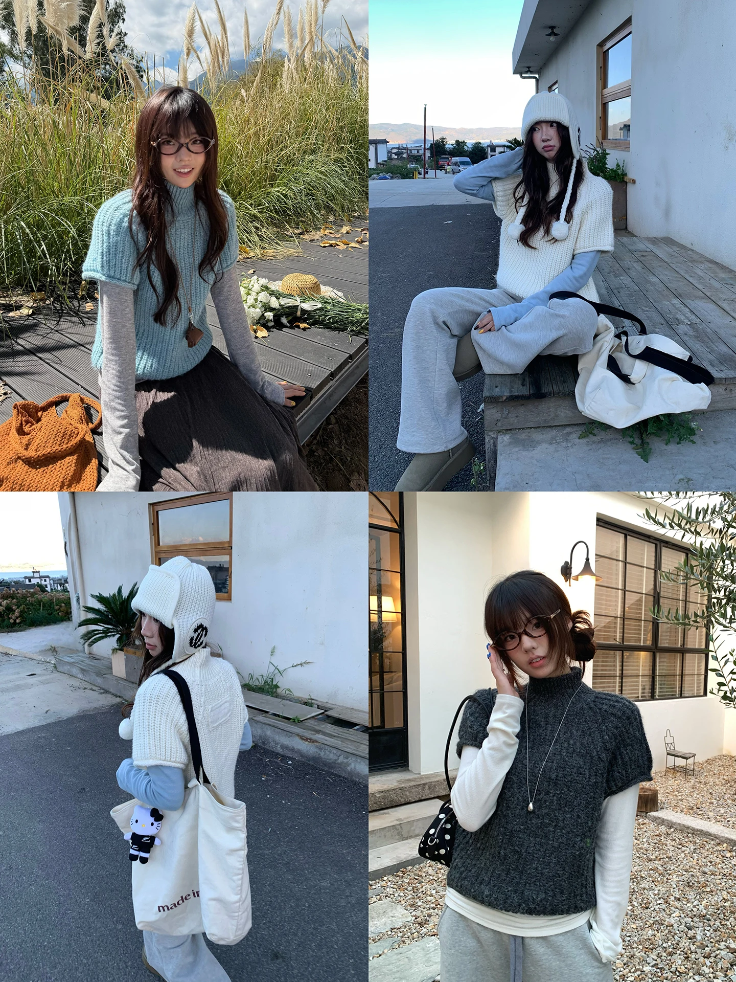 

Soft Cozy f High Collar ort Sve Chunky Knit Sweater Autumn Winter New Sle Layering Top by Huang Huang Home