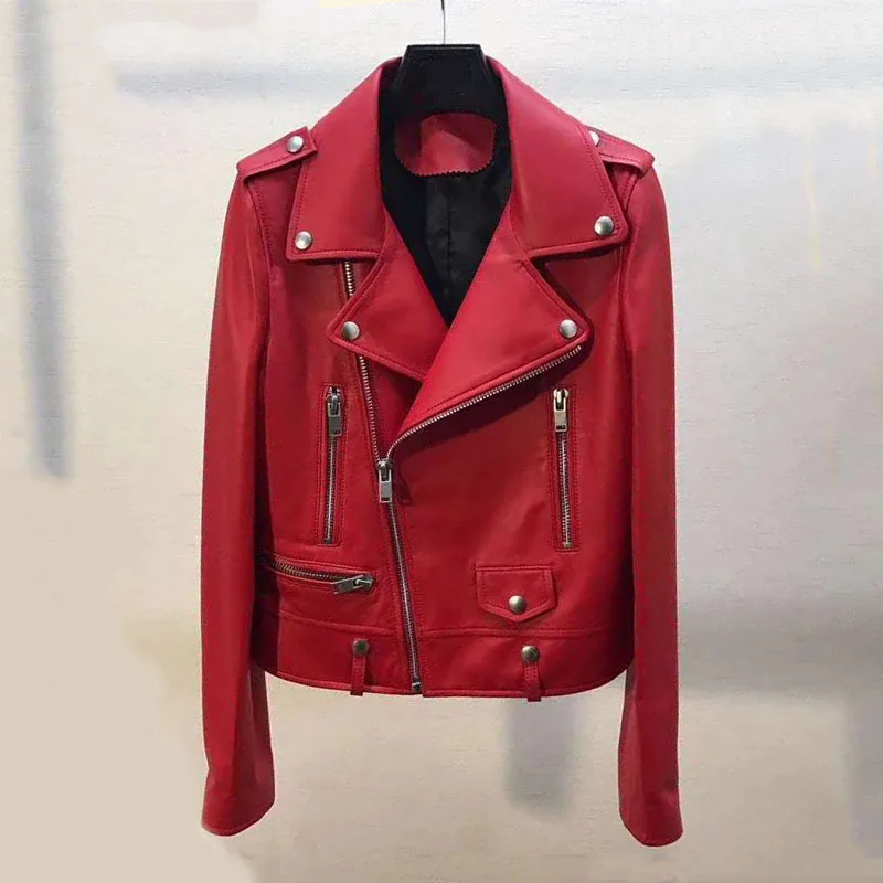 Imported Sheepskin Coat for Women Genuine Leather Jacket Turn-Down Collar Monochrome Clothing New Fashion Spring Autumn 2024