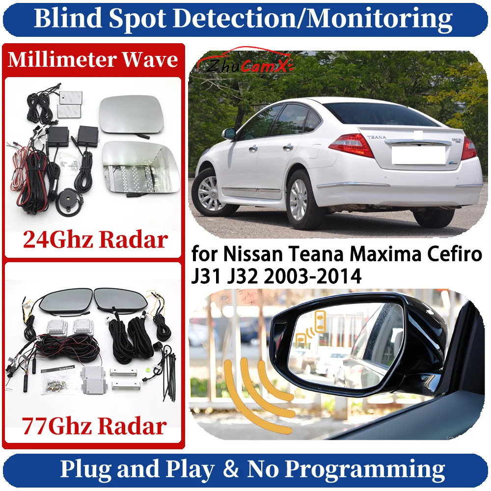 Blind Spot Monitoring/Detection System for Nissan Teana Maxima Cefiro J31 J32 2003-2014 Night Driving Side Lane Change Assist