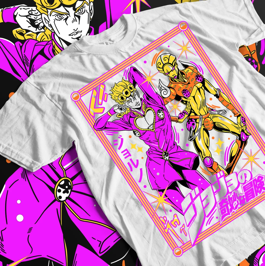 

Jojo's Bizzare Adventure T-Shirt giorno Josuke Girl Kawaii Anime Shirt All Size