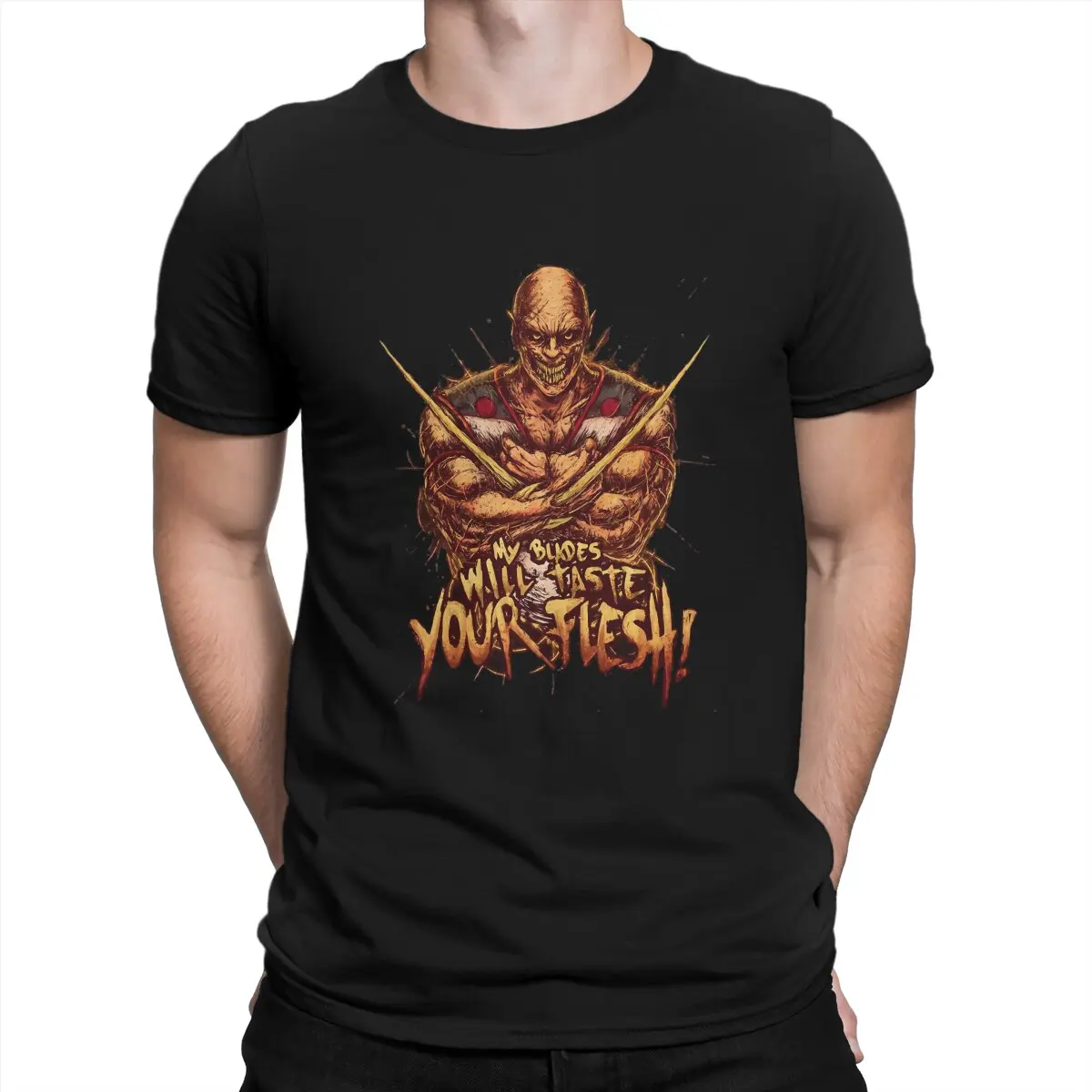 My Blades Will Taste Your Flesh Special TShirt Mortal Kombat Fighting Game Leisure T Shirt Hot Sale T-shirt For Adult