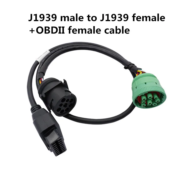 High Quality J1939 9PIN Truck Y Diagnostic Cable for Cummins OBD 16pin   To J1939 9pin OBDII  Diagnostic Adapter Cable