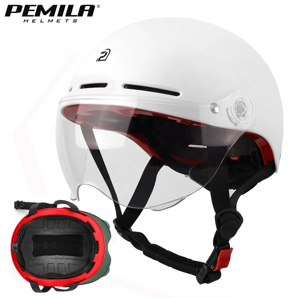 PEMILA Bicycle Helmet With Goggles Cycling Helmet Full Edge Wrapping Technology Bike Helmet Road MTB E-bike MTB Bicycle Helmet