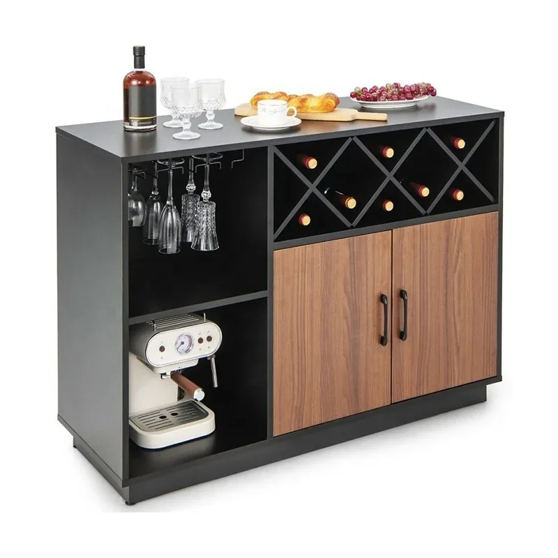 'forBuffet aparador moderno aparador de fábrica de luxo oferece armário de bar de vinho para sala de estar com suporte de vidro
