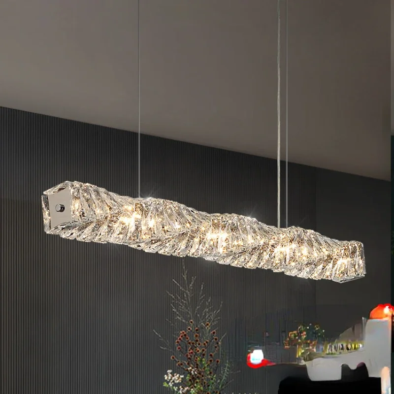 Dining room lamp chandelier crystal lamp modern luxury 2024 new household dining room lamp strip designer