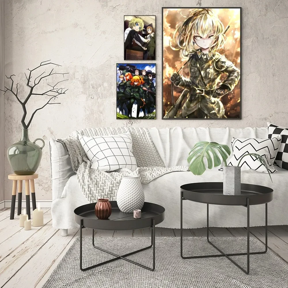 1pc Anime Youjo Senki Saga of Tanya The Evil Poster Good Quality Prints Room Home Bar Cafe Decor Aesthetic Art Wall Painting