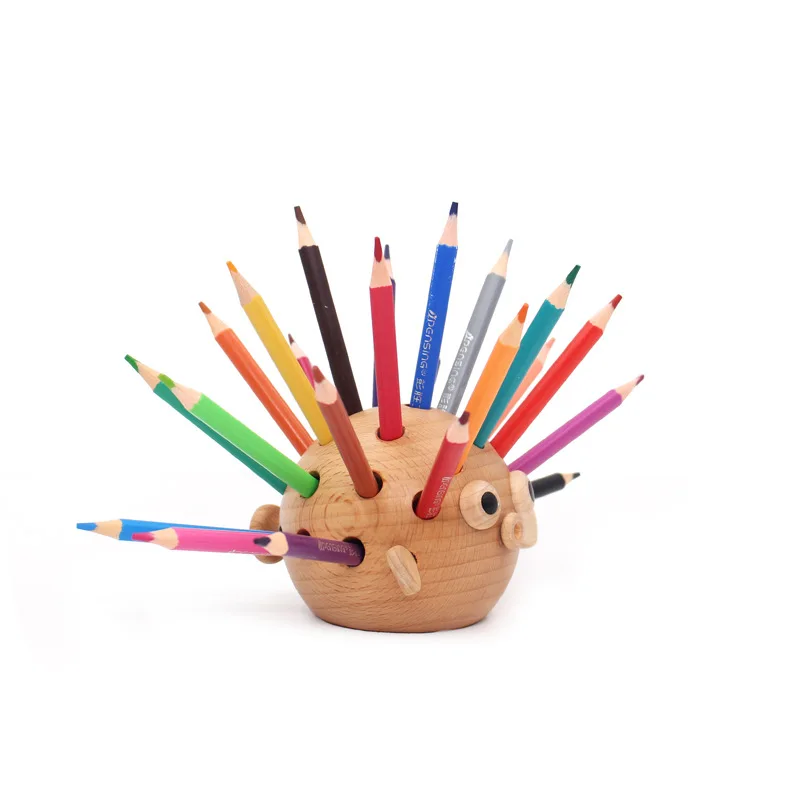 

Creative Multifunctional Pufferfish Pen Holder Wood Household Practical Pen Insert Children's Birthday Gift Boutique Model Room