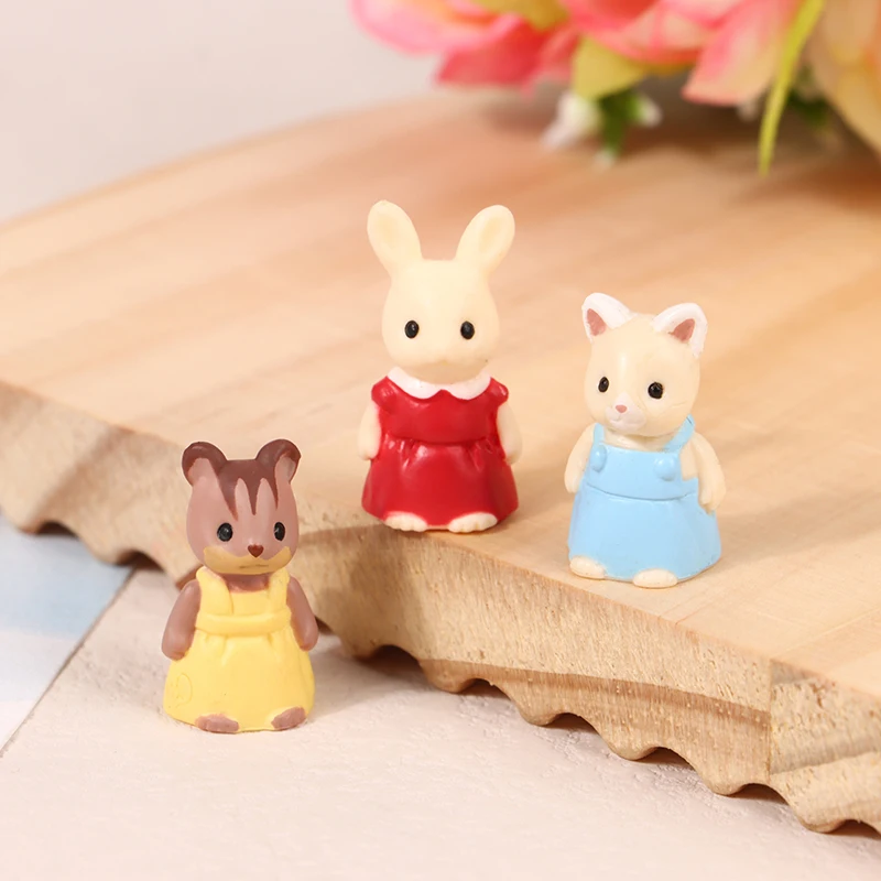 Mini Rabbit Garden Scene Decorative Toy Play House Accessories Prop