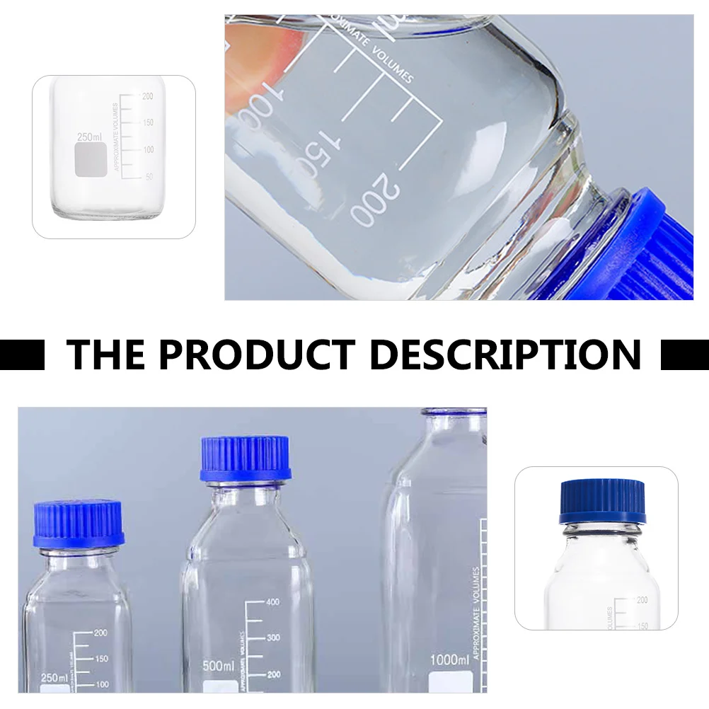 4Pcs Reagent Vials Premium Clear Glass Sample Bottles Lids Sealing Transparent Laboratory Bottles Experiment Storage