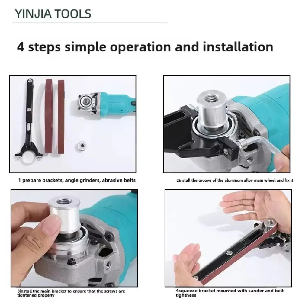 Multi Function Belt Sander Attachment Stainless Steel Sanding Adapter Low Noise Pipe Tube Bracket Replace The Angle Grinder