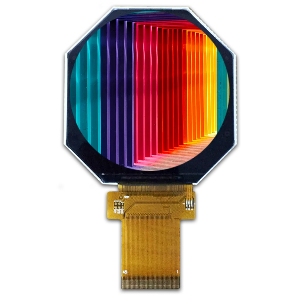 Tela LCD redonda 480P de 2,4 polegadas 480x480 interface RGB 480 cd/ ㎡   Controlador ST7701 suporta painel de toque sem MOQ
