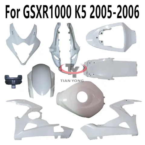 차체 부품 팩 왼쪽 오른쪽 인젝션 카울링 오토바이, GSXR1000 GSX GSXR 1000 2005 2006 K5 무도색 페어링