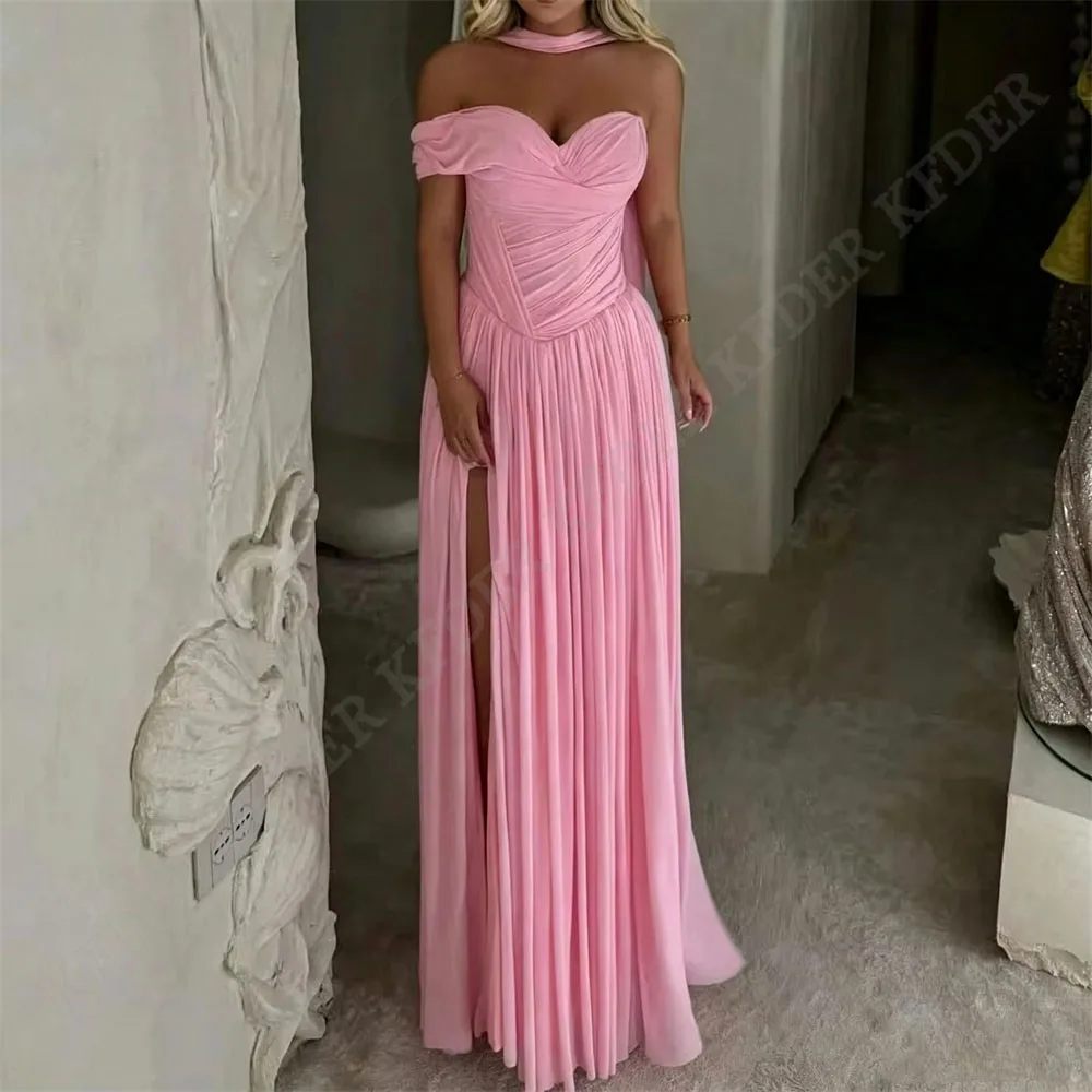 Elegant Sky Blue Evening Dresses for Woman Party Wedding Custom Made Luxurious Engagement Dress Off Shoulder Popular Dress