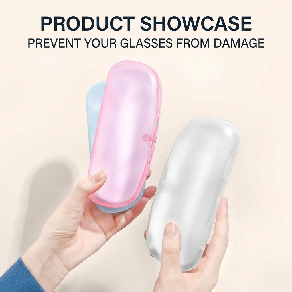 Eyeglasses Case Crush-resistant Semi-transparent Glasses Case Plastic Spectacle Box Lightweight Magnetic Closure Glasses Holder