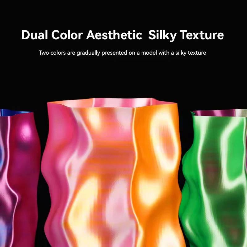 SUNLU 2KG Silk PLA Plus Filament Dwukolorowy 1KG 1.75mm Pla+ Rabinbow Dwukolorowy, Równo Nawinięty Filament 3D do Drukarki 3D — zdjęcie produktu 4