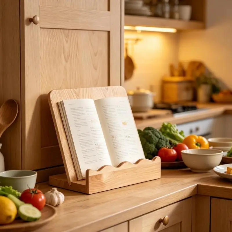 E8BD Traditional Kitchen Recipe Stand With Removable Appetizer Board Crafted From Quality
