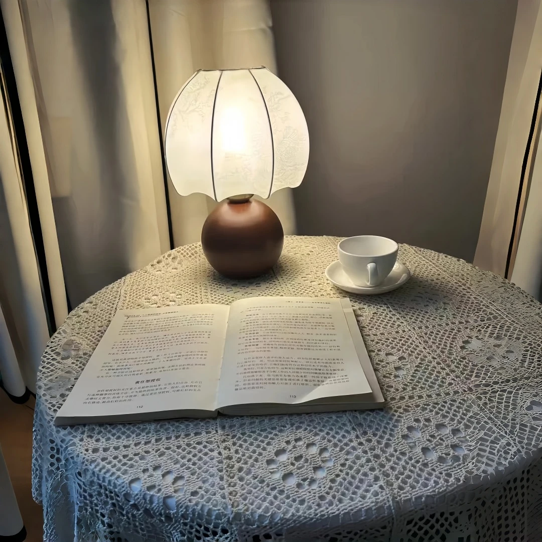 Vintage floral table lamp, medieval bedside lamp, bedroom, living room, bedside table, high-end home decoration E27 view 4