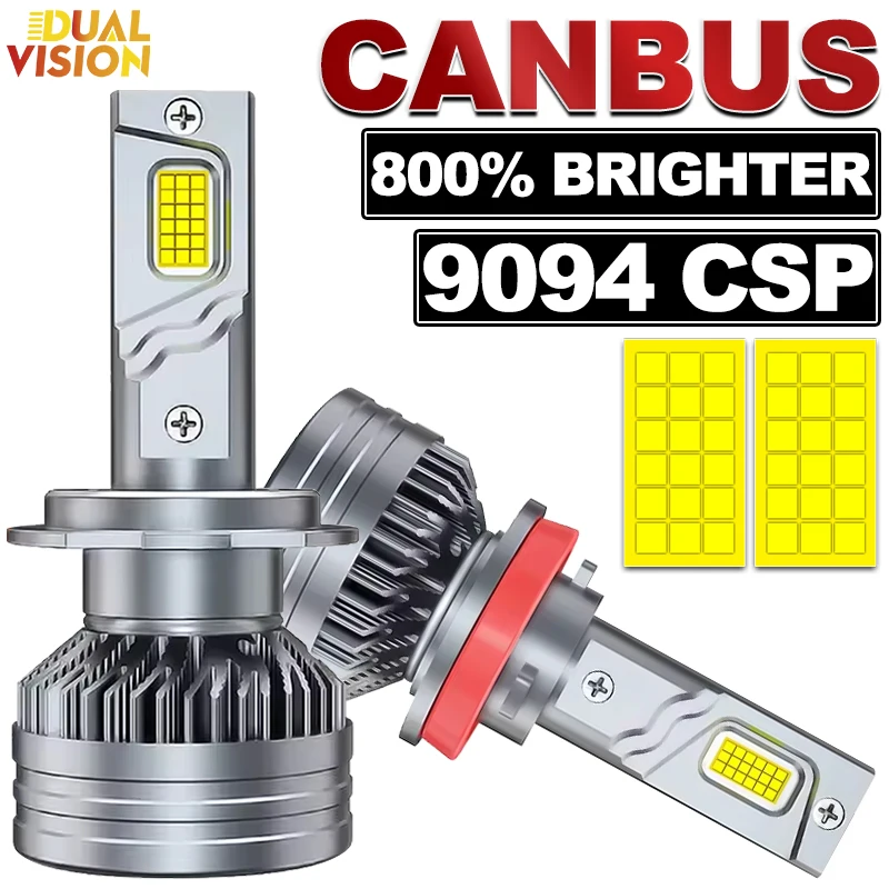 

Светодиодные лампы Dualvision H4 H7 H1 H8 H9 H11 9005 9006 9012 HIR2 Автоматические лампы 6000K Белый 12V Turbo Автомобильные фары Canbus