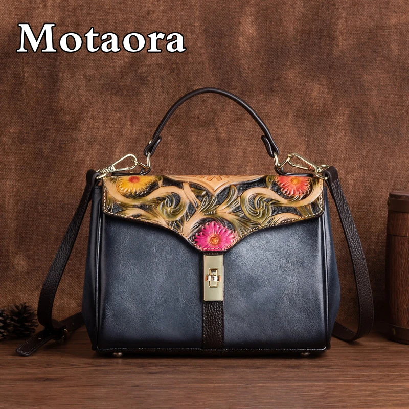 MOTAORA Trend 2024 Designer Hand Bags for Women 2024 New Vintage Genuine Leather Shoulder Bags Luxury Designer Women\'s Handbags