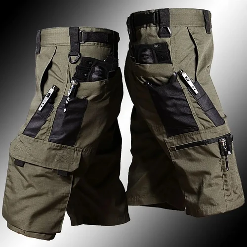 Pantalones cortos de camuflaje tácticos, pantalones de trabajo al aire libre, pantalones cortos Cargo informales con múltiples bolsillos para hombre, pantalones cortos resistentes al desgaste de secado rápido para hombre