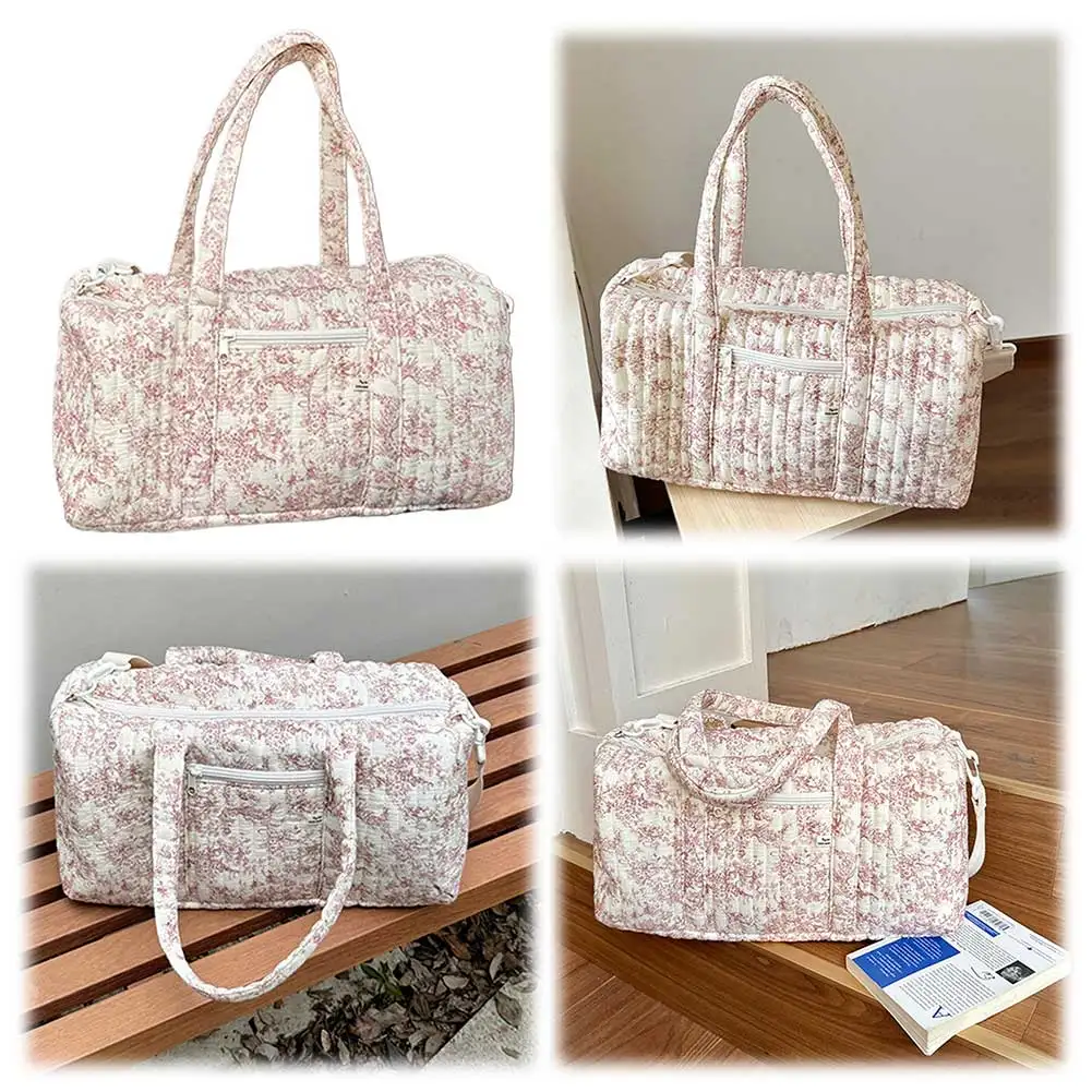 

Weekender Bag with Adjustable Strap Travel Duffle Bag for Women Floral Quilted Carry On Tote for Travel Business Trips Sport