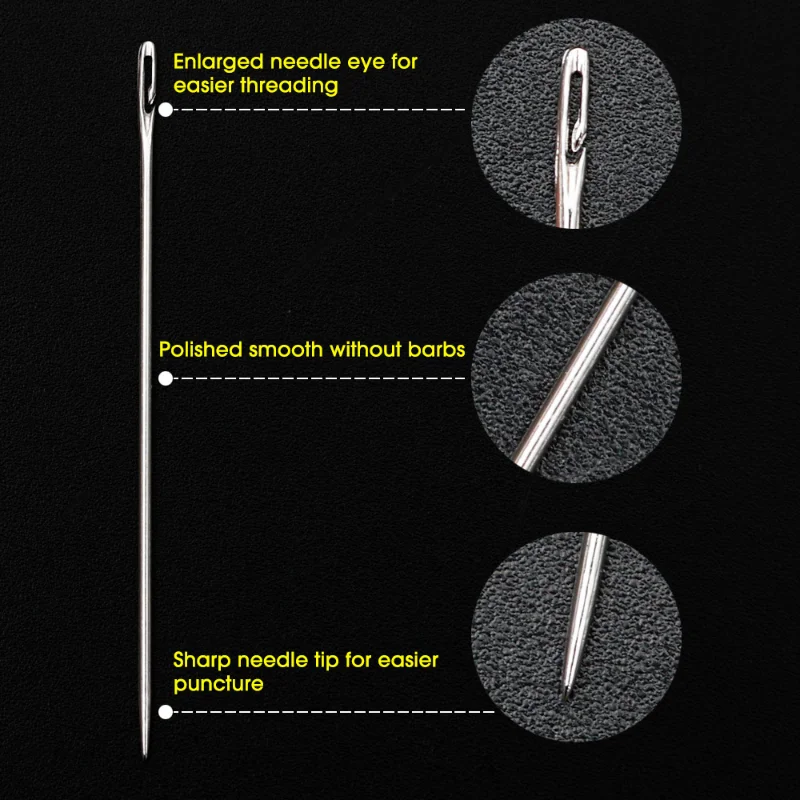 48/12szt Ślepe igły dla osób starszych Otwór na igłę Ręczne szycie domowe Igły do szycia ze stali nierdzewnej Nici do szycia odzieży DIY