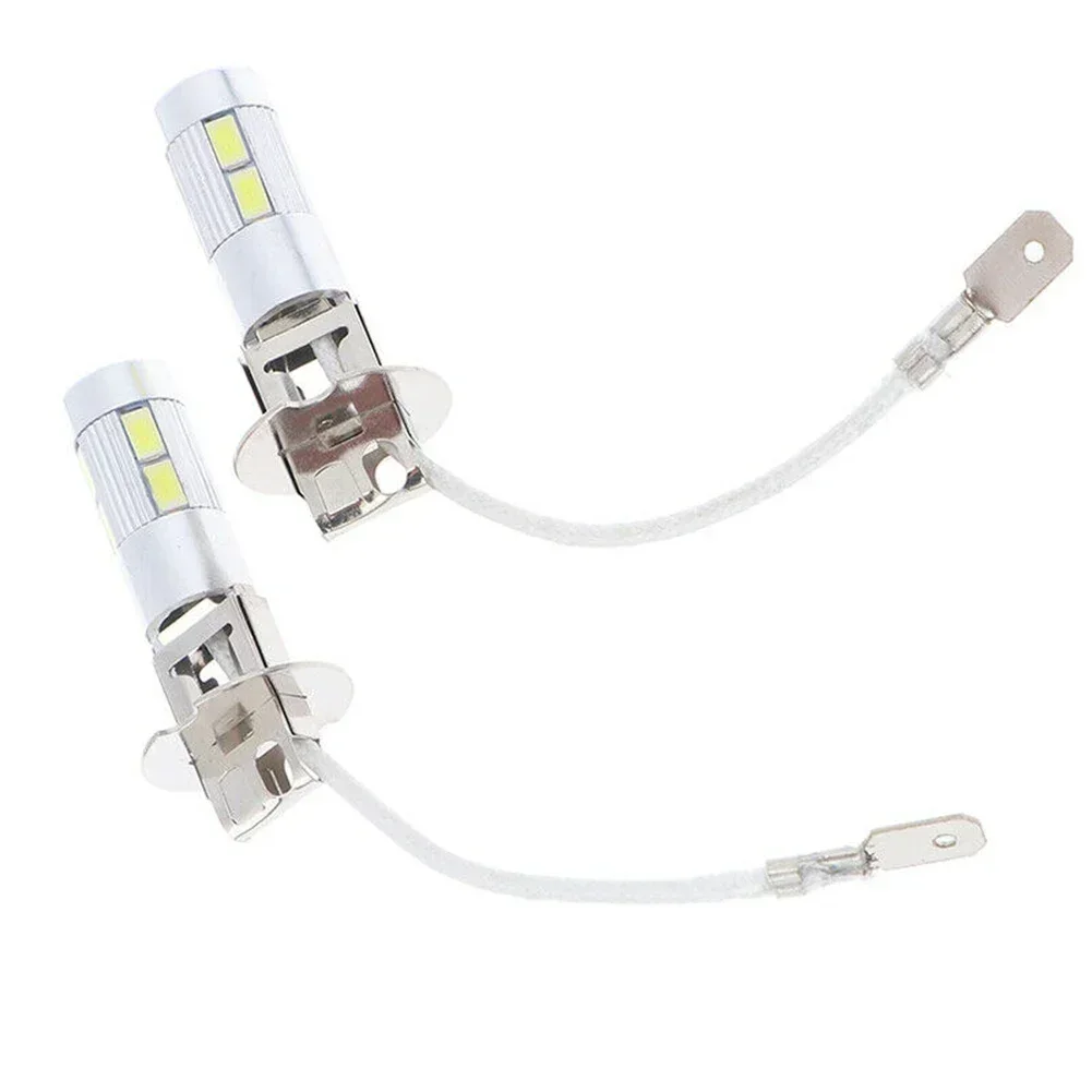 2pcs/set H3 50W 6000K White High Power Car LED Daytime Running Light Fog Driving Bulbs DC 9V To 30V Low Power Consumption