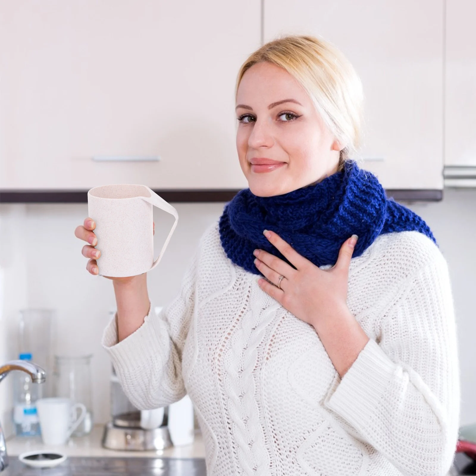 2 قطعة أكواب غسيل قش القمح أكواب فرشاة الأسنان المحمولة الحمام تخزين الكؤوس حافة ناعمة آمنة للأيدي