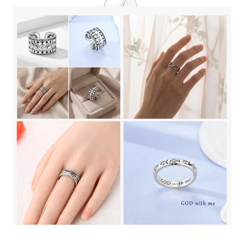 Women's Clover Adjustable Ring, Hummingbird Design Gift