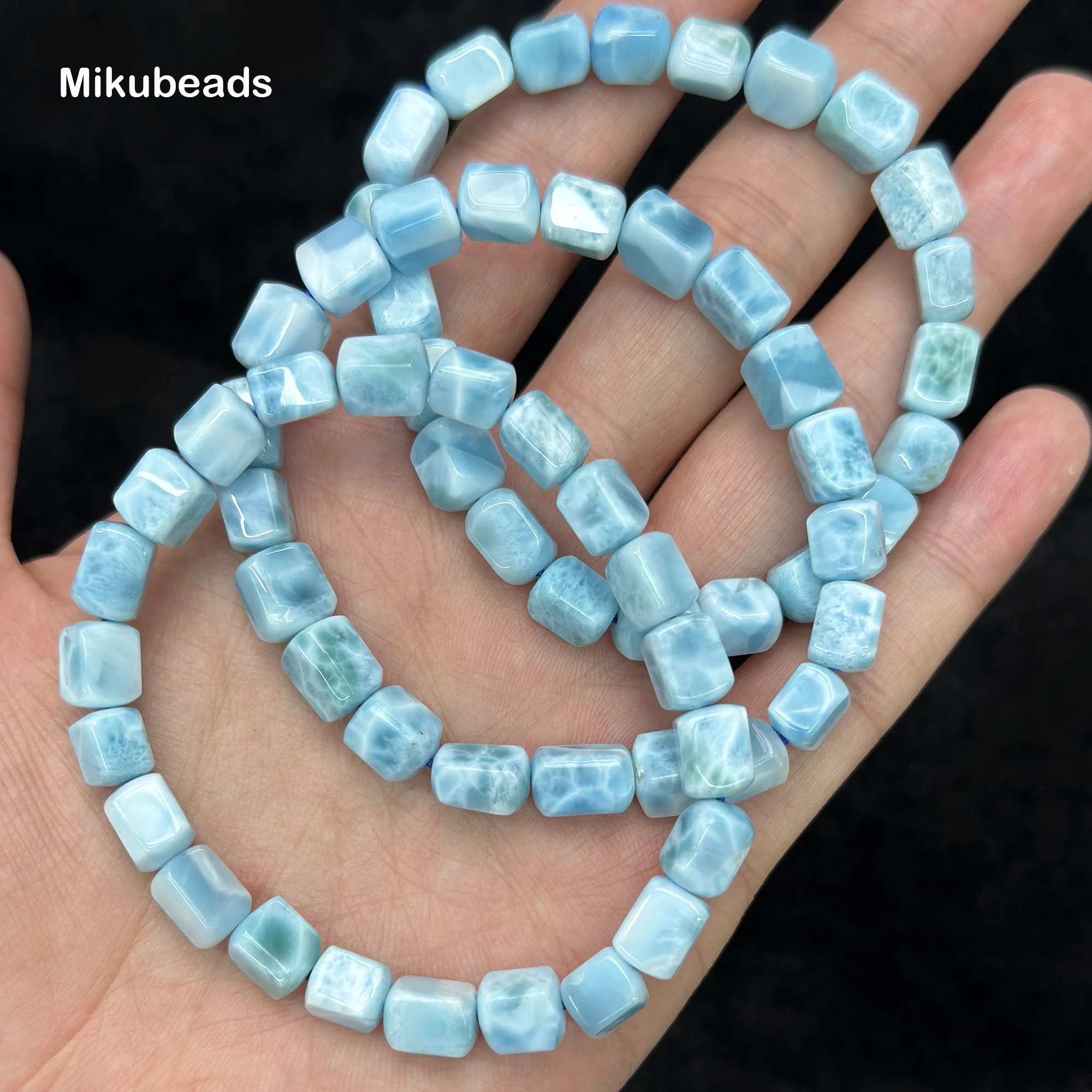 Wholesale Natural 5A Larimar Smooth Irregular Loose Beads For Jewelry Making DIY Bracelets Necklace Mikubeads