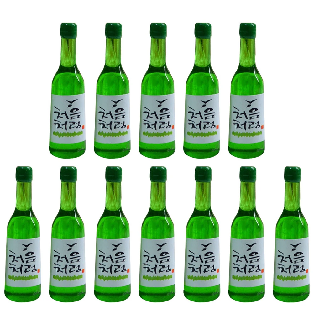 

15 Pcs Simulated Korean Rice Bottle Decorative Bottles Small Miniature with Lid Decorations Little Decorate