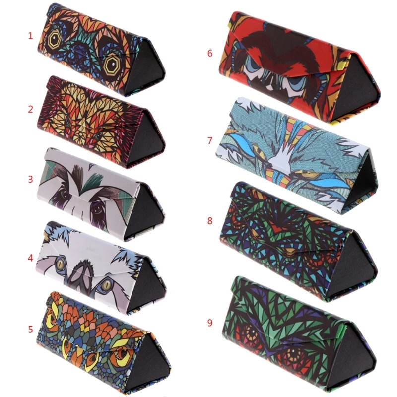 Triangle Foldable Glasses Case Cartoon Animal Eyeglasses Sunglasses Storage Box