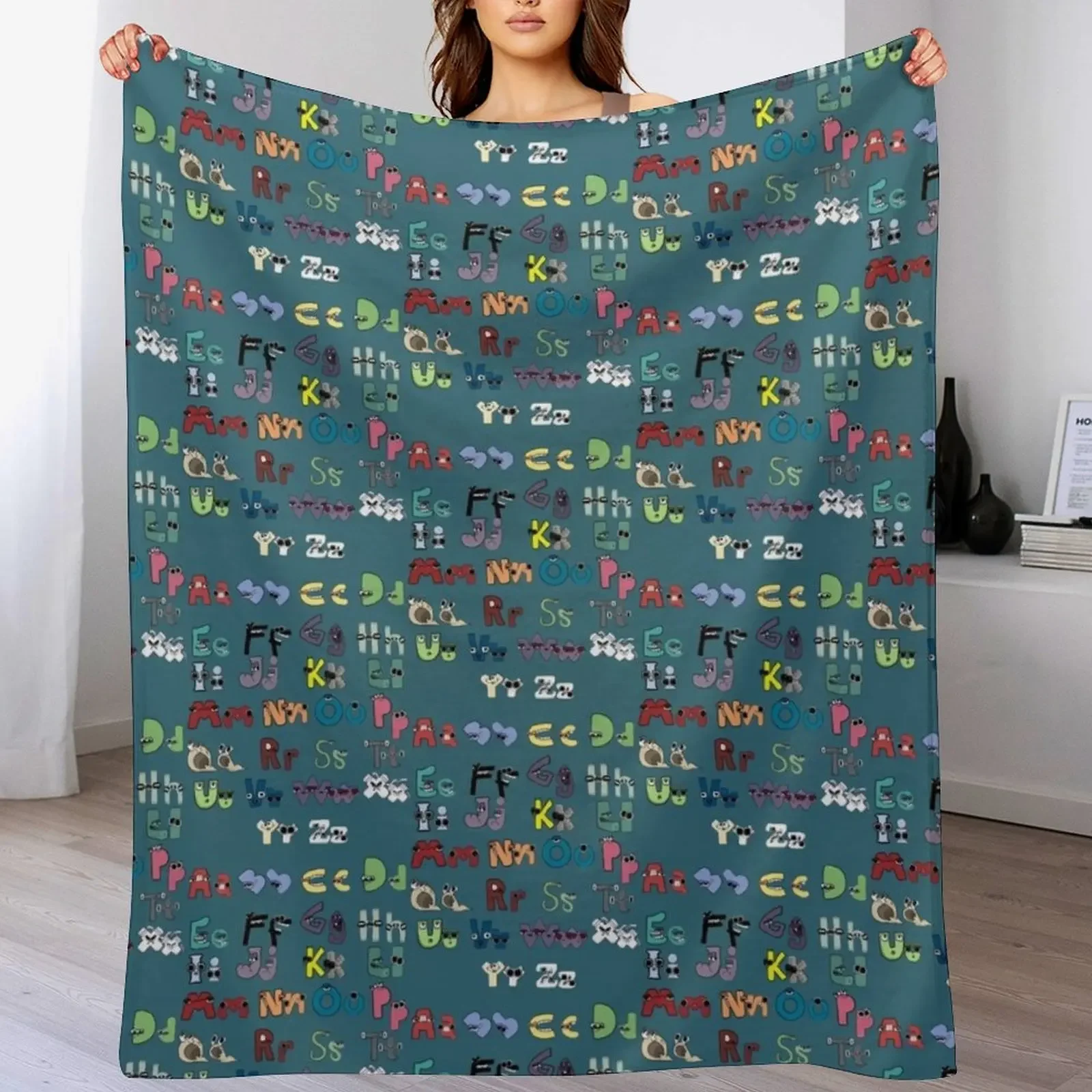 Alphabet Lore a to z Throw Blanket Ultra Plush Cozy Blanket for Napping Sleeping