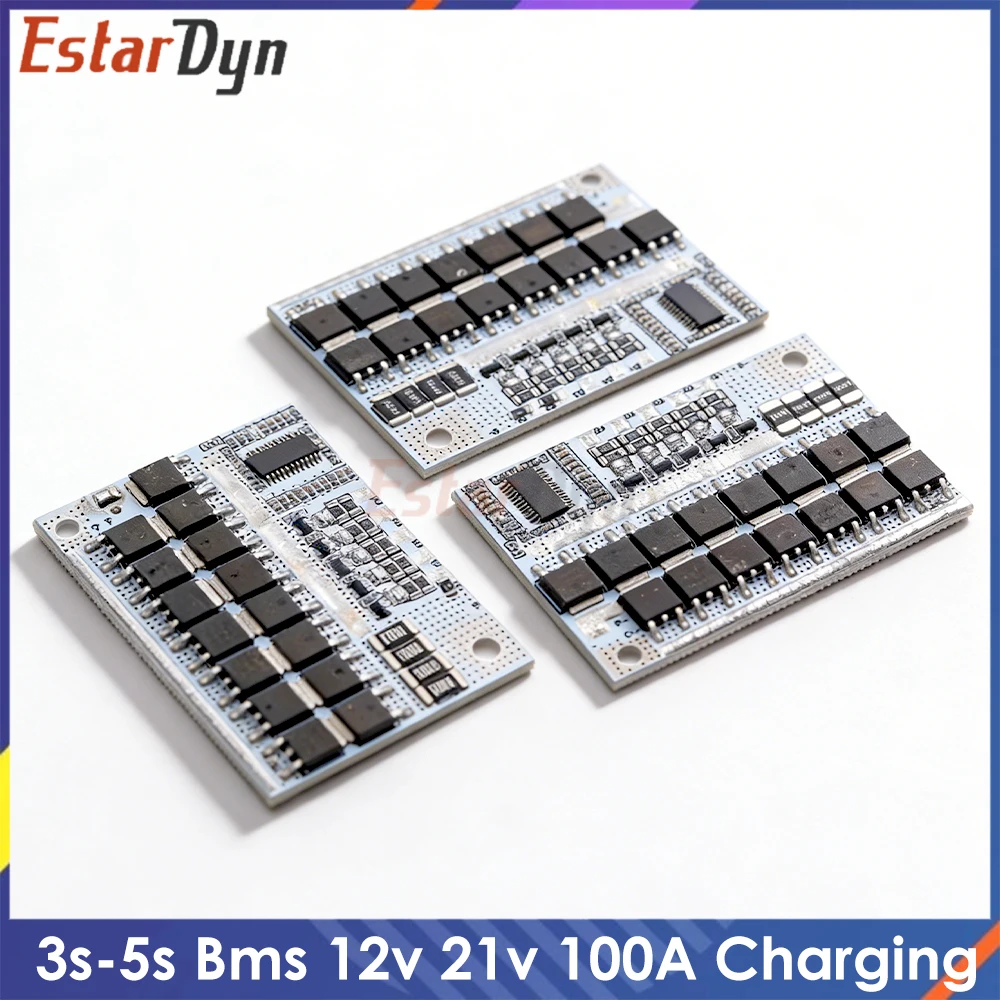 3s/4s/5s Bms 12v 16.8v 21v 3.7v 100a Li-ion Lmo Ternary Lithium Battery Protection Circuit Board Li-polymer Balance Charging