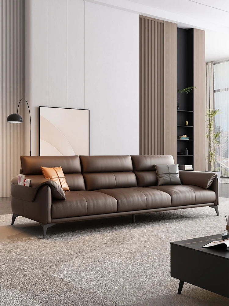 

Офисный кожаный диван, современный простой деловой прием, повседневный журнальный столик для гостиной, комбинация журнального столика на три человека