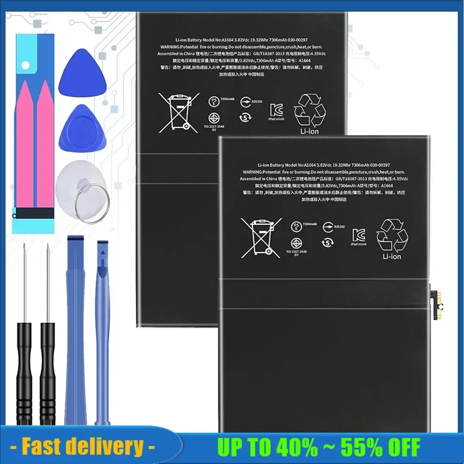 7306mAh High Quality Replacement Battery For Apple IPad Pro 9.7 Pro97 A1673 A1674 A1675 Batteries