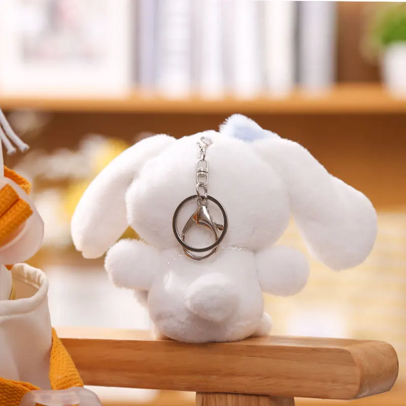 Anime Figure Sanrio Plish Accessories Kawaii Cinnamon Roll Key Chain Toy Cute Soft Stuffed Schoolbag Decoration Pendant Gift