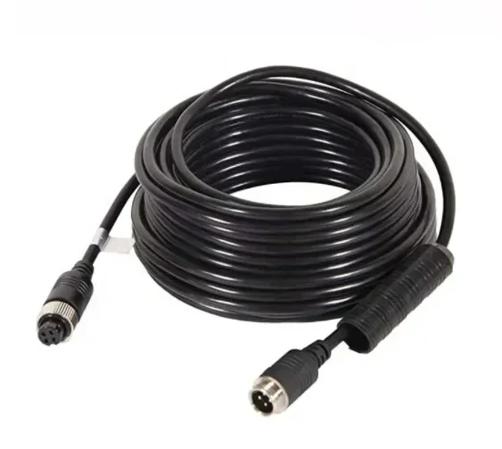 Mobile DVR Car Camera Video Cable 4 pin M12 Aviation Connector  5m 10m 15m Cable for CCTV Vehicle System